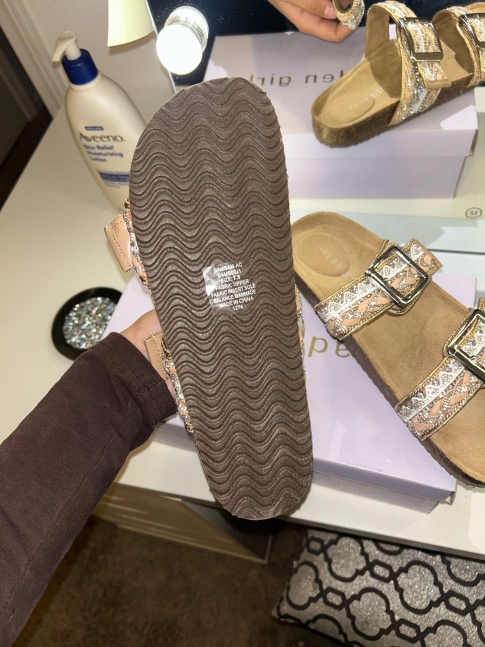 Madden Girl Blush Multi Slide Sandals - Picture 2 of 3